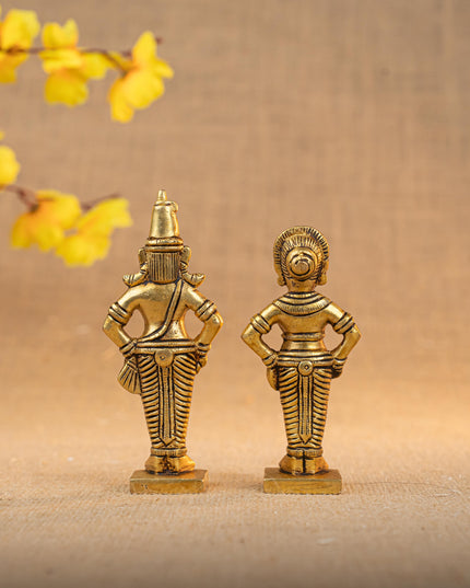 Brass Rukmani & Vitthal Idol - Set of 2 - 4 inch - WL5294