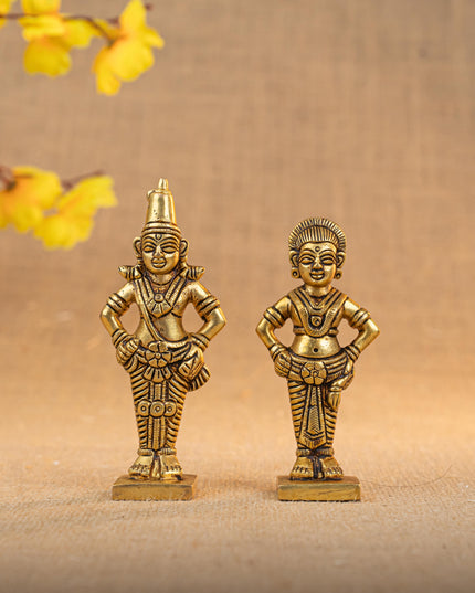 Brass Rukmani & Vitthal Idol - Set of 2 - 4 inch - WL5294