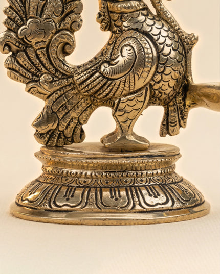 Brass Annapakshi with Diya - 5 inch - WL5299