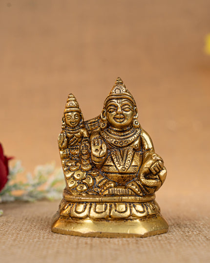 Brass Lakshmi with Kuber - 3 inch - WL5309