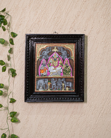 Tanjore Painting - Thiruparankundram Murugan - Flat (Gold Foil) - 12x10 inch - WL5312