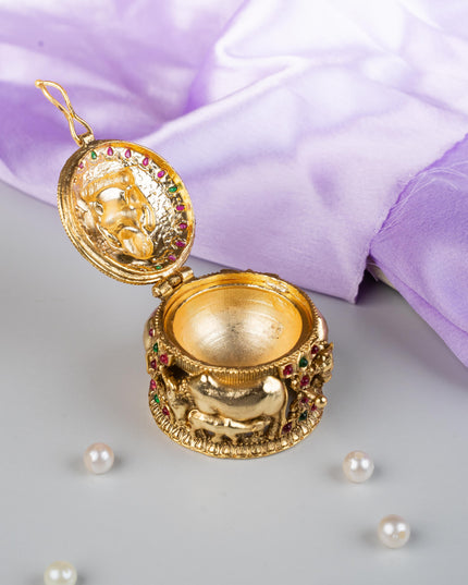 Designer Lakshmi with Cow Kumkum Holder - WL5325