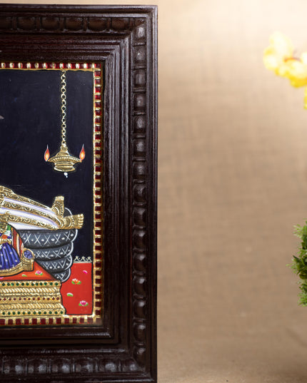 Tanjore Painting - Ranganathar - Flat (Gold Foil) - 15x12 inch - WL5330