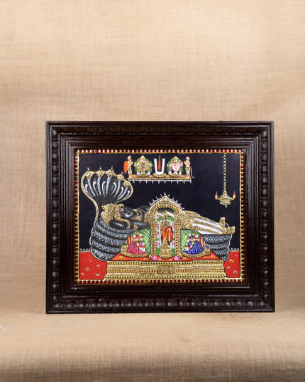 Tanjore Painting - Ranganathar - Flat (Gold Foil) - 15x12 inch - WL5330