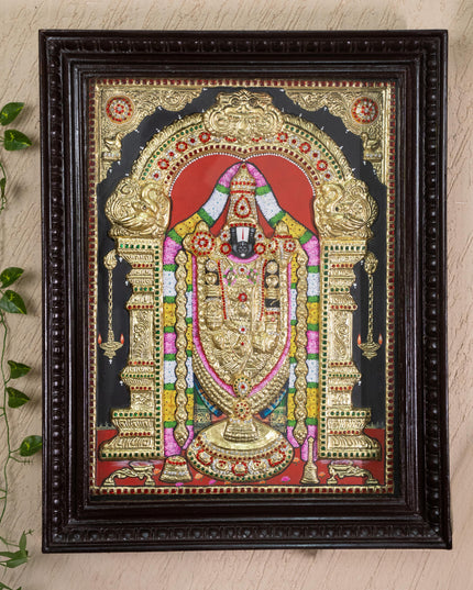 Tanjore Painting - Tirupathi Balaji - Semi Embossed - 24x18 inch - WL5335