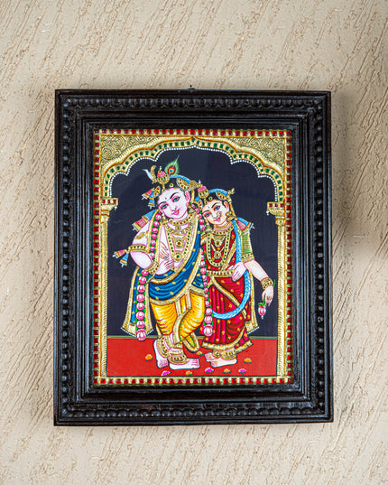 Tanjore Painting - Radha-Krishna - Flat (Gold Foil) - 15x12 inch - WL5336