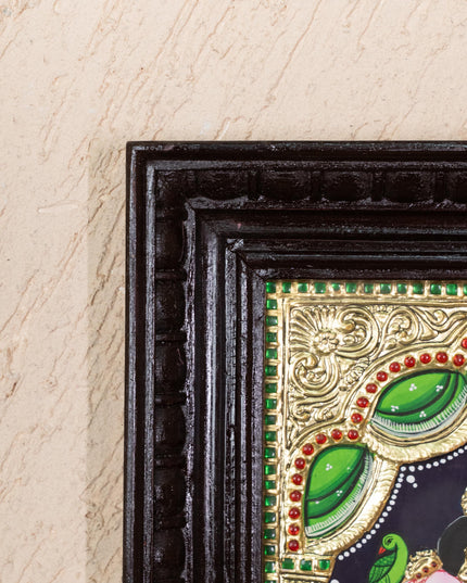 Tanjore Painting - Radha-Krishna - Flat (Gold Foil) - 15x12 inch - WL5336