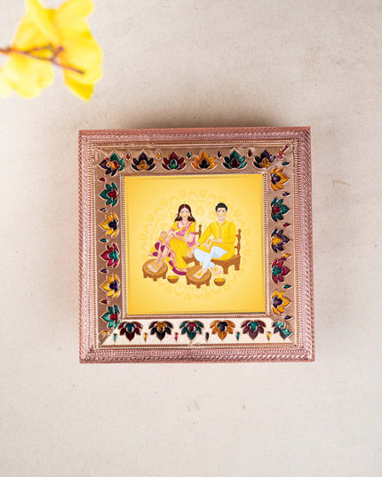 Customized - Meenakari Dry Fruit Box - Copper - 8x8 inch - WL5339