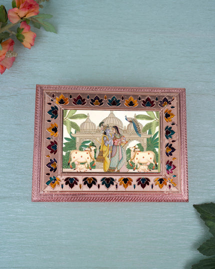 Customized - Meenakari Dry Fruit Box - 9x6 inch - Copper - WL5340