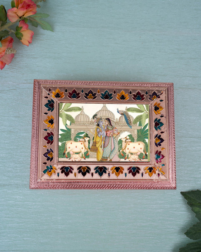 Customized - Meenakari Dry Fruit Box - 9x6 inch - Copper - WL5340
