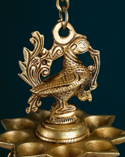 Brass Annapakshi Diya with Bells - 20 inch - WL5355