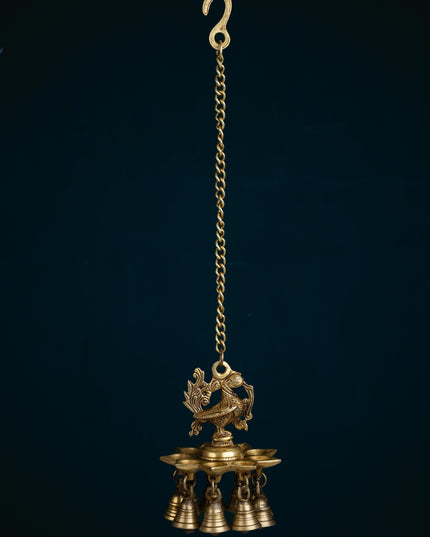 Brass Annapakshi Diya with Bells - 20 inch - WL5355