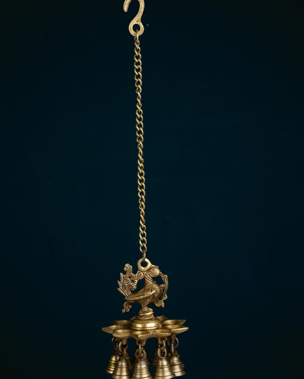 Brass Annapakshi Diya with Bells - 20 inch - WL5355