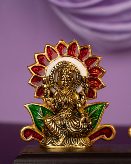 White Metal Lakshmi Ganesha Idol - WL5363