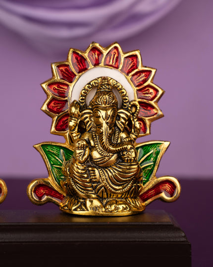 White Metal Lakshmi Ganesha Idol - WL5363