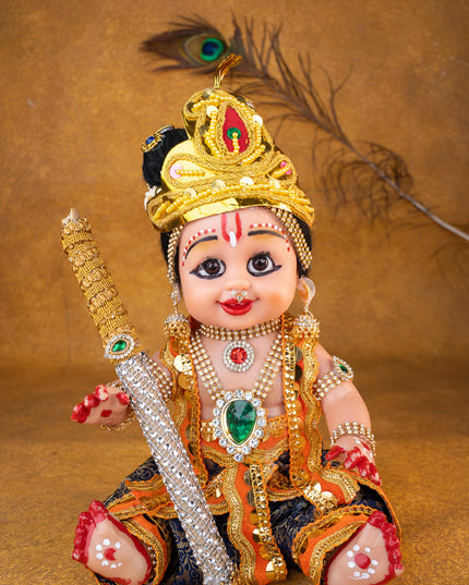 Baby Krishna with Flute Doll - 11 inch - WL5372