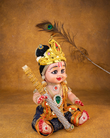 Baby Krishna with Flute Doll - 11 inch - WL5372