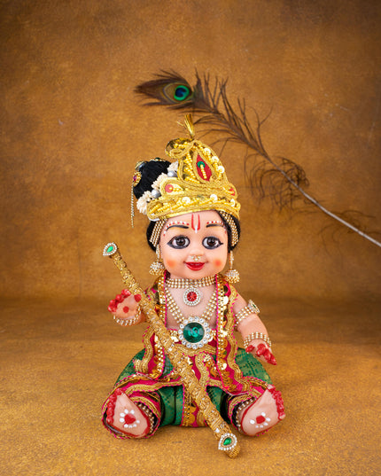 Baby Krishna with Flute Doll - 11 inch - WL5372
