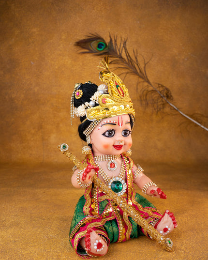 Baby Krishna with Flute Doll - 11 inch - WL5372