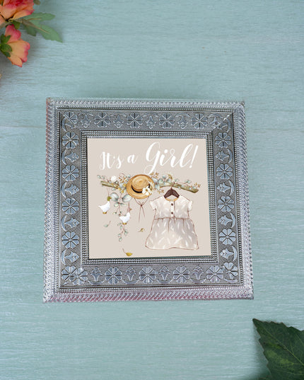 Customized - Meenakari Dry Fruit Box - Silver - 8x8 inch - WL5378