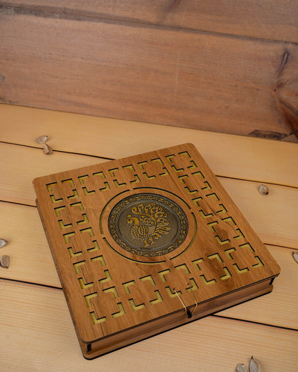 Wooden Annapakshi Dry Fruit Box - 12x12 inch - WL5383-1