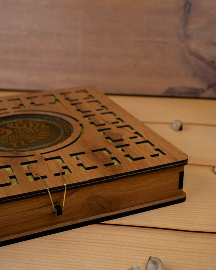 Wooden Annapakshi Dry Fruit Box - 12x12 inch - WL5383-1