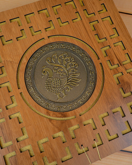 Wooden Annapakshi Dry Fruit Box - 12x12 inch - WL5383-1