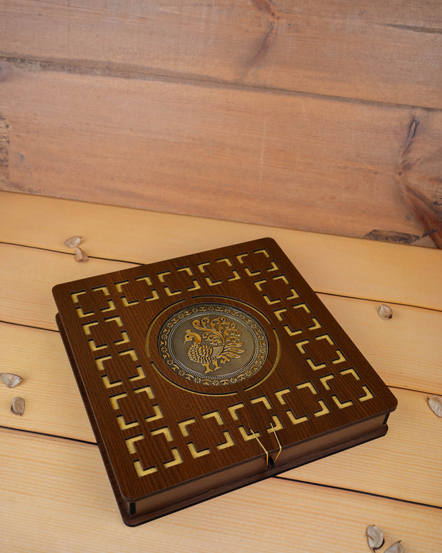 Brown Annapakshi Dry Fruit Box - 12x12 inch - WL5383-2