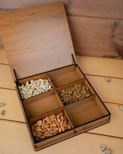 Wooden Annapakshi Dry Fruit Box - 12x12 inch - WL5383-1