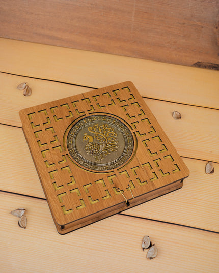 Wooden Annapakshi Dry Fruit Box- 10x10 inch - WL5384-1