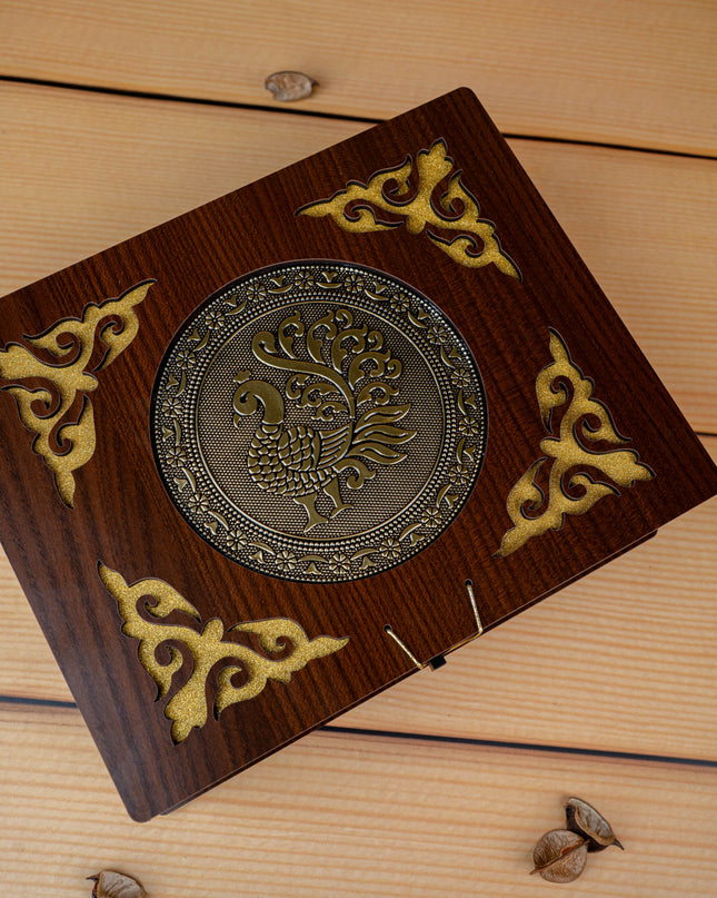 Brown Dry Fruit Box with 6 Glass Jar - Annapakshi Design - 9x7 inch - WL5385-2