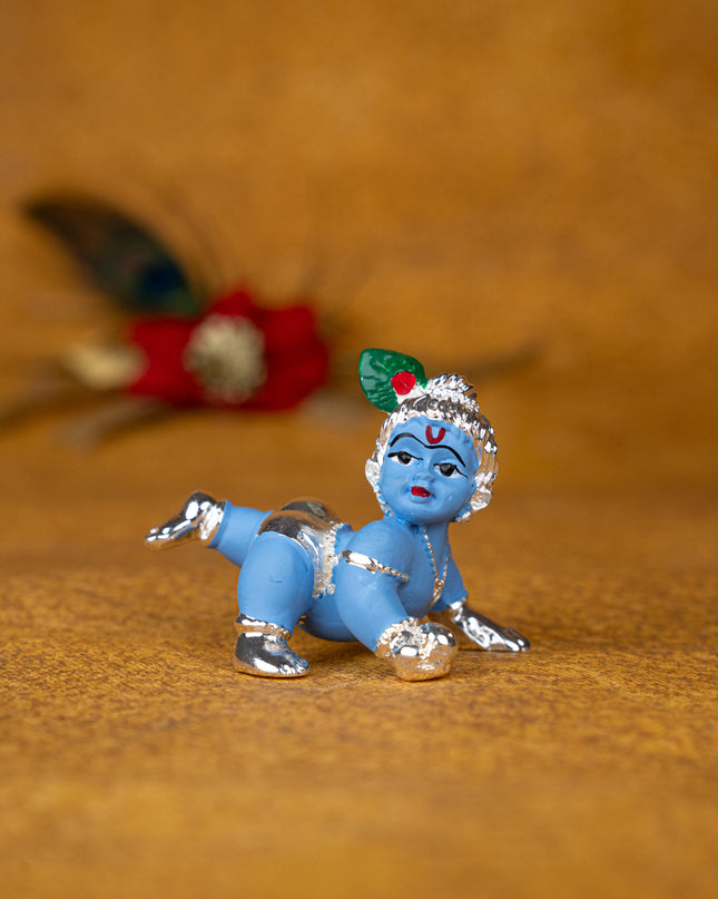 German Silver Baby Krishna - 2 inch - WL5386