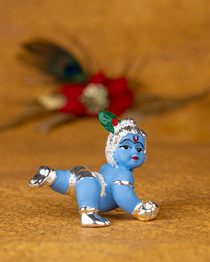 German Silver Baby Krishna - 2 inch - WL5386