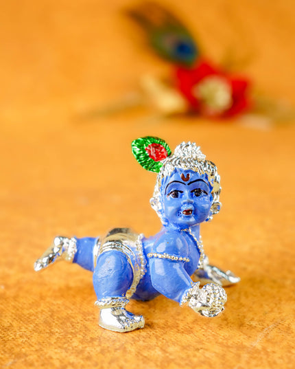 German Silver Baby Krishna - 2 inch - WL5386
