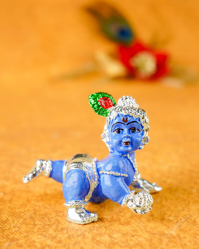 German Silver Baby Krishna - 2 inch - WL5386