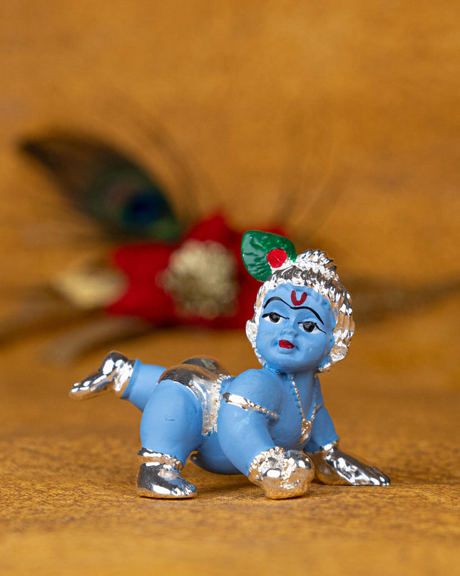 German Silver Baby Krishna - 2 inch - WL5386