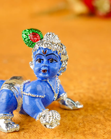 German Silver Baby Krishna - 2 inch - WL5386