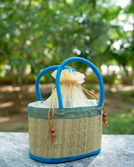 Korai Basket with Handle - Blue - 5 inch - WL5391-1