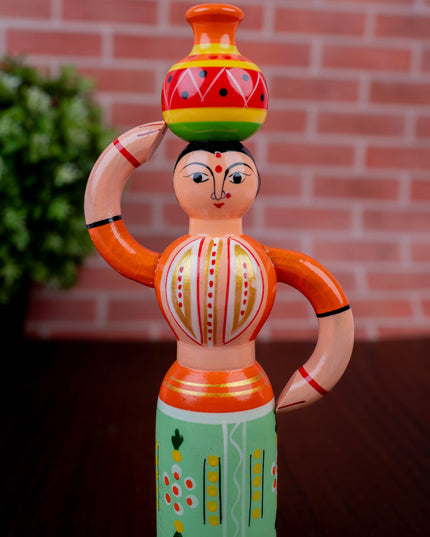 Kondapalli - Lady with Pot - 8 inch - WL5394-2
