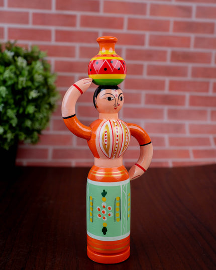 Kondapalli - Lady with Pot - 8 inch - WL5394-2