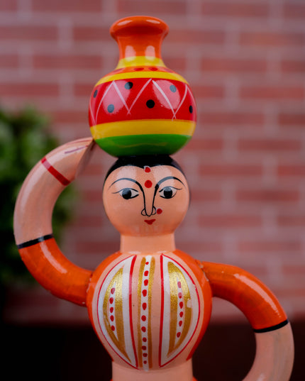 Kondapalli - Lady with Pot - 8 inch - WL5394-2