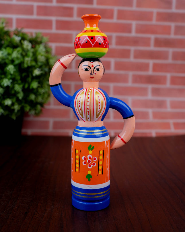 Kondapalli - Lady with Pot - 8 inch - WL5394-2