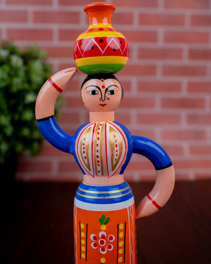 Kondapalli - Lady with Pot - 8 inch - WL5394-2