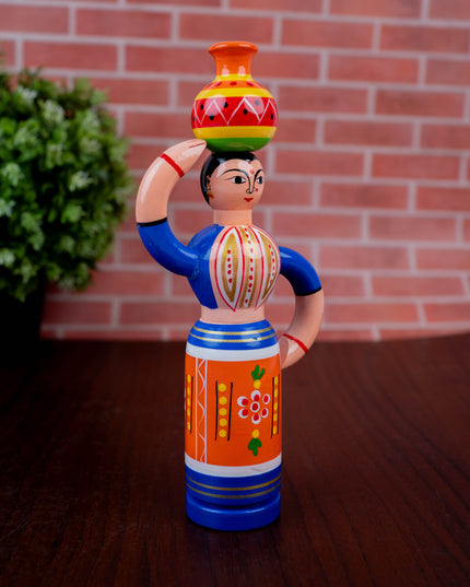 Kondapalli - Lady with Pot - 8 inch - WL5394-2