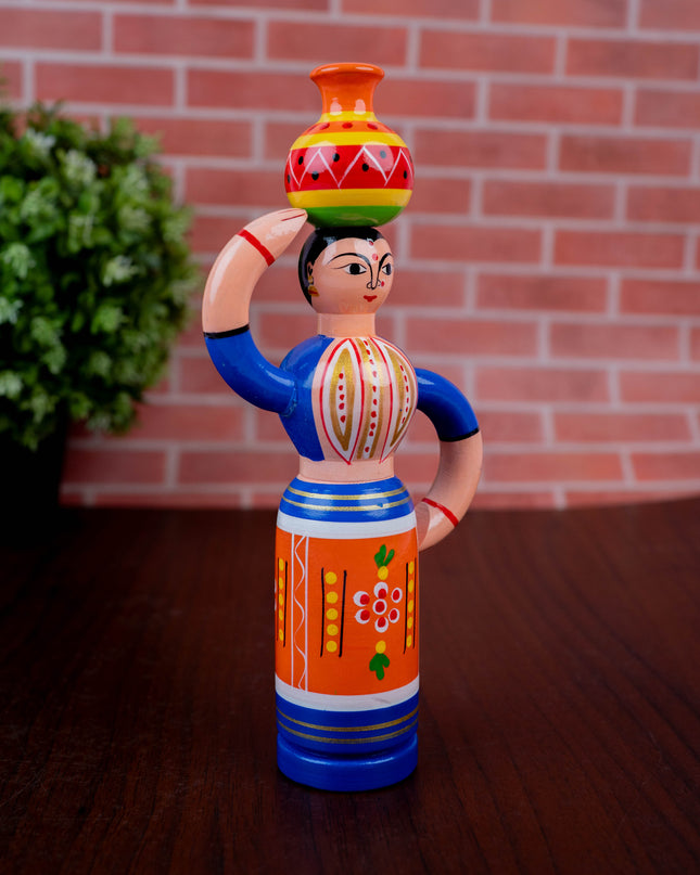 Kondapalli - Lady with Pot - 8 inch - WL5394-2