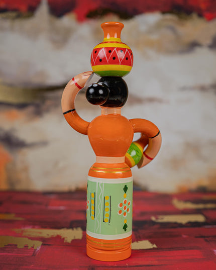 Kondapalli - Lady with Pot - 8 inch - WL5394-1