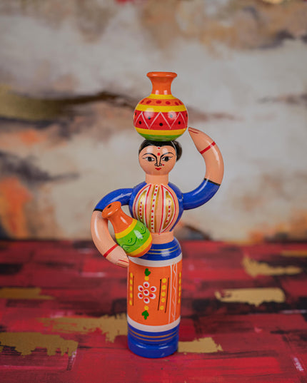 Kondapalli - Lady with Pot - 8 inch - WL5394-1