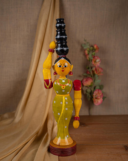 Kondapalli - Lady with 3 Pot - 20 inch - WL5395