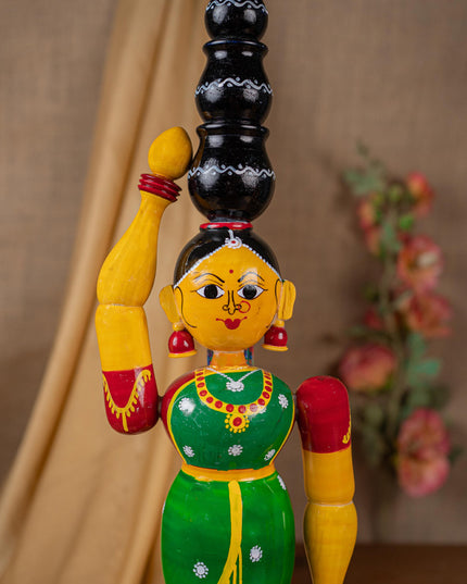 Kondapalli - Lady with 3 Pot - 20 inch - WL5395