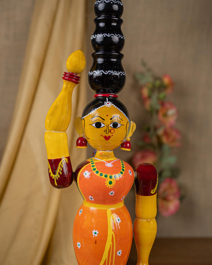 Kondapalli - Lady with 3 Pot - 20 inch - WL5395